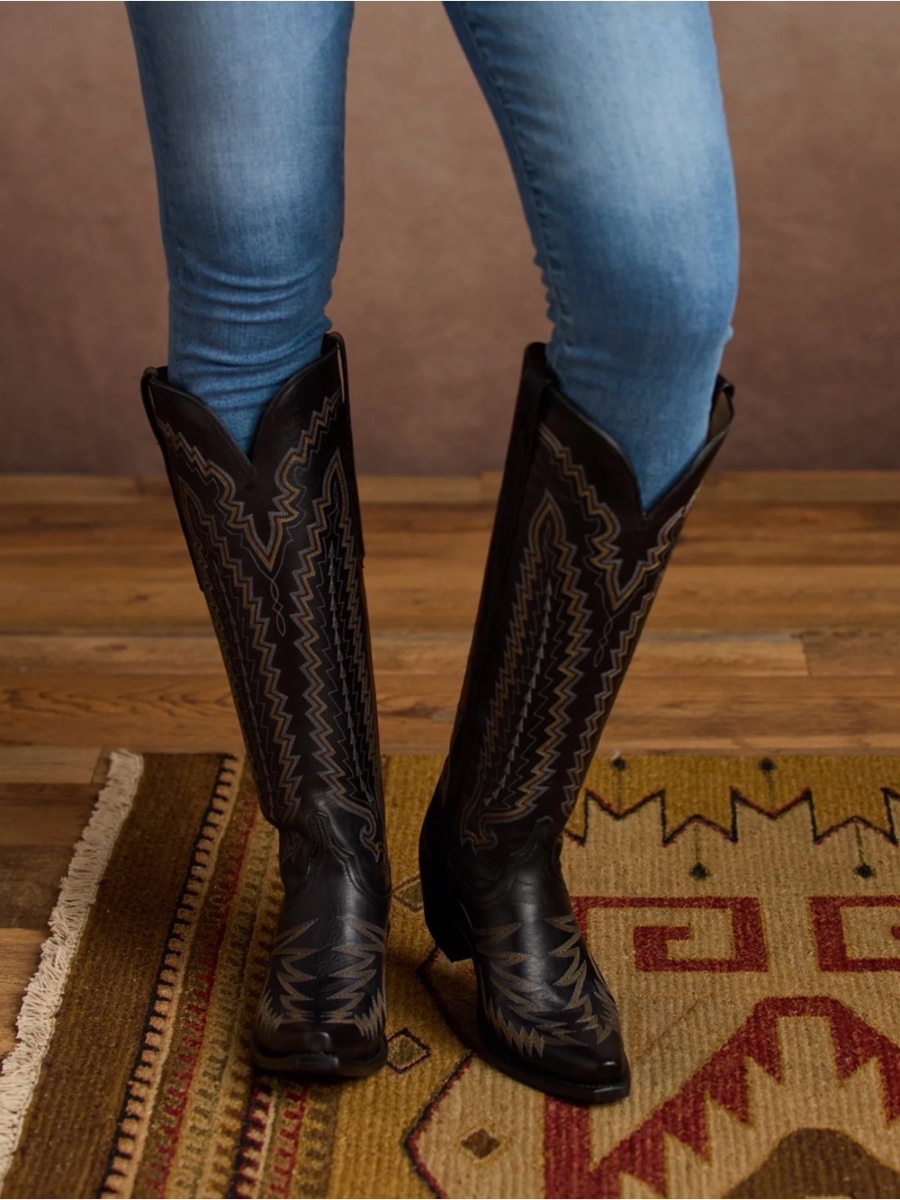 NEVER WORN Lucchese Pricilla Black Tall Leather Boots with Box & Bag Size 6 - Picture 11 of 16